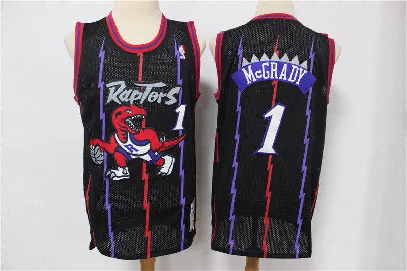Men Toronto Raptors #1 Mccrady Black Classic retro Limited Edition NBA Jersey->atlanta hawks->NBA Jersey